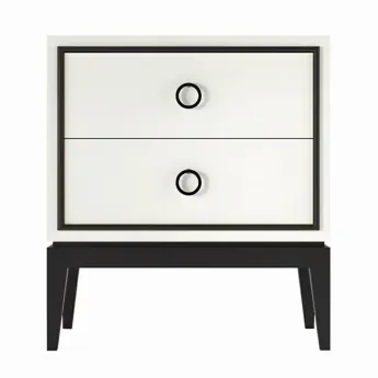 Прикроватная тумба Classico Italiano Ницца, 2 ящика, молочный/гладкий фасад, 8011/L/BL/BL
