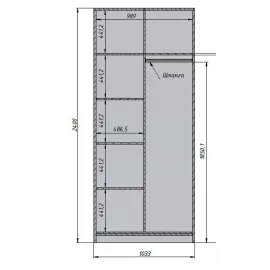 Шкаф Classico Italiano Ницца, 2-дверный, молочный, 8002/L/BL/BL