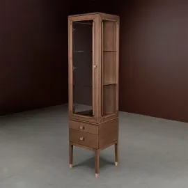 Витрина однодверная Классико Итальяно Ливорно, левая, дуб капучино, 9031L/CA