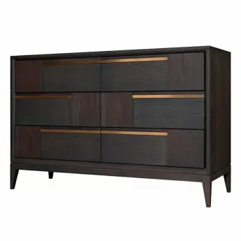 Низкий комод Классико Итальяно Сидней, 6 ящиков, дуб графит, 10012/GF