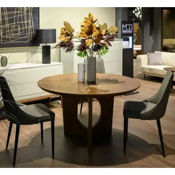 Стол обеденный MOD Interiors Paterna, Ø138, фиксированный, шпон Дуба W, MDI.DT.PN.39