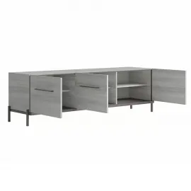 Тумба ТВ Status Italy Mia Silver Grey, трёхдверная, с ручками, MIDGRPT01M