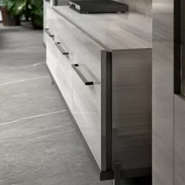 Тумба ТВ Status Italy Mia Silver Grey, трёхдверная, с ручками, MIDGRPT01M