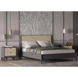 Кровать Классико Итальяно Альба, 140х200, дуб серебристый/Мокко, Т-940/D7/M