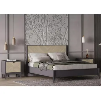 Кровать Классико Итальяно Альба, 140х200, дуб серебристый/Мокко, Т-940/D7/M
