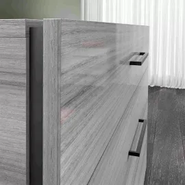 Комод высокий Status Italy Mia Silver Grey, пять ящиков, с ручками, MIBGRCM02M