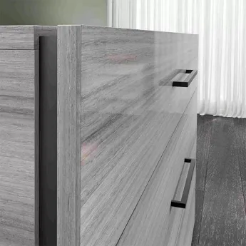 Комод высокий Status Italy Mia Silver Grey, пять ящиков, с ручками, MIBGRCM02M