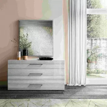 Низкий комод Status Italy Mia Silver Grey, три ящика, с ручками, MIBGRCM01M