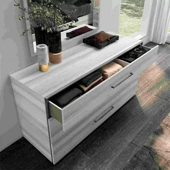 Низкий комод Status Italy Mia Silver Grey, три ящика, MIBGRCM01