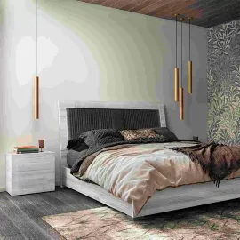 Кровать Status Italy Mia Silver Grey, K.S., 198x203, мягкое изголовье, MIBGRLT05