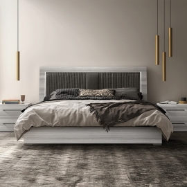 Кровать Status Italy Mia Silver Grey, 180x203, мягкое изголовье, MIBGRLT06