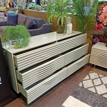 Комод MOD Interiors Miramar, шесть ящиков, глянцевый лак Avorio, MDI.CHD.SL.63