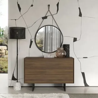 Комод MOD Interiors Miramar, три ящика, шпон ореха F, MDI.CHD.MRM.4