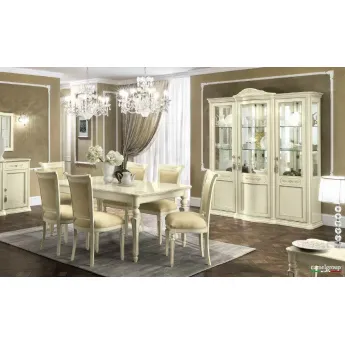 Витрина 3-дверная Torriani Day Avorio Camelgroup, с тканью; композиция для столовой
