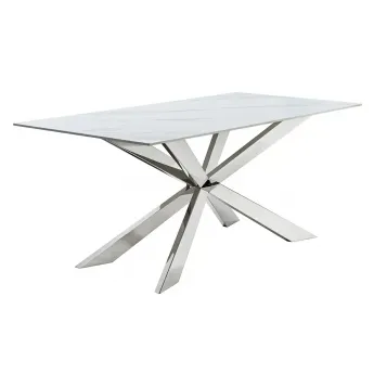 Стол обеденный Q-Home Spyder, 180 см, камень Calacata, нераскладной
