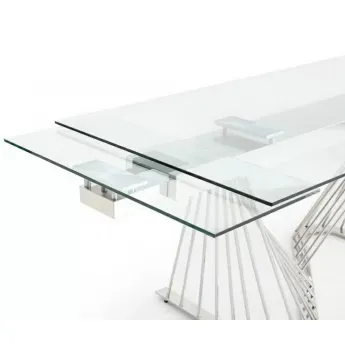 Стол обеденный Q-Home Arpha, 180/260 см, каленое стекло, раздвижной, DT9118GS