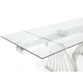 Стол обеденный Q-Home Arpha, 180/260 см, каленое стекло, раздвижной, DT9118GS