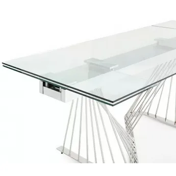 Стол обеденный Q-Home Arpha, 180/260 см, каленое стекло, раздвижной, DT9118GS
