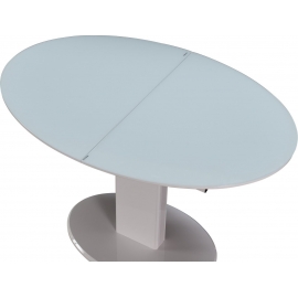 Стол обеденный Q-Home Мостолес, 120/160 см, белое стекло, раздвижной, DT-GLS-B2396-120/160