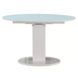 Стол обеденный Q-Home Мостолес, 120/160 см, белое стекло, раздвижной, DT-GLS-B2396-120/160