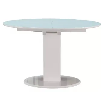 Стол обеденный Q-Home Мостолес, 120/160 см, белое стекло, раздвижной, DT-GLS-B2396-120/160