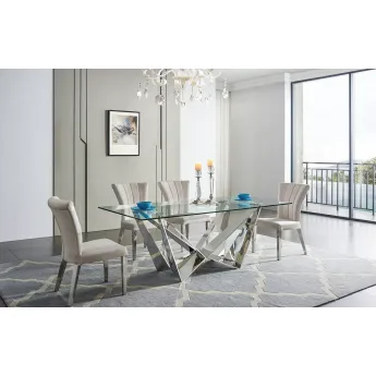 Стол обеденный Q-Home T102C, 200 см, стекло, нераскладной