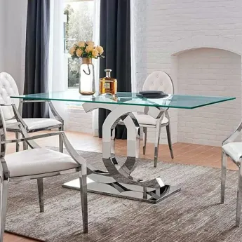 Стол обеденный Q-Home Charm, 160 см, стекло, нераскладной, FT151B