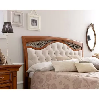 Кровать с мягким изголовьем ковкой и изножьем Palazzo Ducale Ciliegio Prama 180 см 71CI65LT
