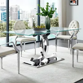 Стол обеденный Q-Home Charm, 180 см, стекло, нераскладной, FT151-180