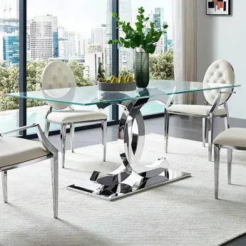 Стол обеденный Q-Home Charm, 180 см, стекло, нераскладной, FT151-180