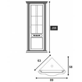 Витрина угловая Torriani Day Avorio Camelgroup, правая, с зеркалом