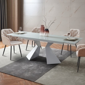 Стол обеденный Q-Home Poseidone, 180/250 см, стекло, раздвижной, CT992