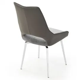 Стул Q-Home Tekno, серый, ткань/экокожа, вращающийся, DC1239