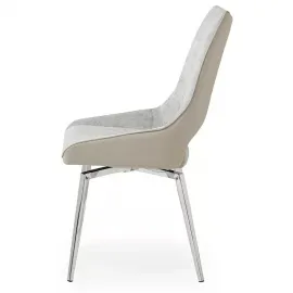 Стул Q-Home Tekno, бежевый, ткань/экокожа, вращающийся, DC1239