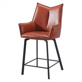 Полубарный стул Q-Home Soho, коричневый, экокожа, SOHO-BAR-BROWN