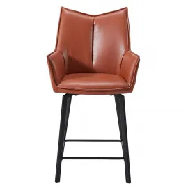 Полубарный стул Q-Home Soho, коричневый, экокожа, SOHO-BAR-BROWN