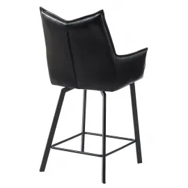 Полубарный стул Q-Home Soho, черный, экокожа, SOHO-BAR-BLACK