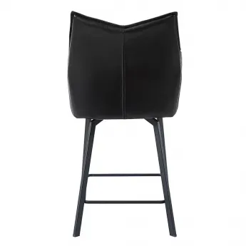 Полубарный стул Q-Home Soho, черный, экокожа, SOHO-BAR-BLACK
