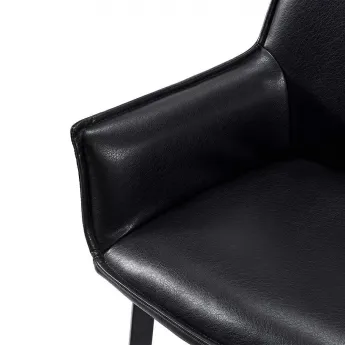 Полубарный стул Q-Home Soho, черный, экокожа, SOHO-BAR-BLACK