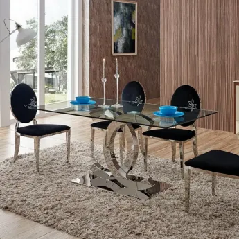 Стол обеденный Q-Home Charm, 160 см, стекло, нераскладной, FT151B