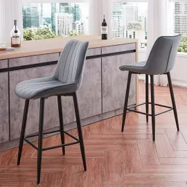 Полубарный стул Q-Home CG1953B, серый, ткань, CG1953B-GREY