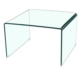 Приставной столик Q-Home Crystal (Кристал), 50x63 см, прозрачное стекло, QHF-117