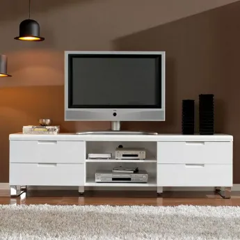 Тумба ТВ Q-Home Dupen, 180x45 см, белый лак, TV602