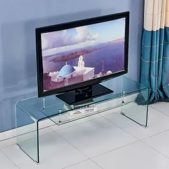 Тумба ТВ Q-Home F008, 126x40 см, каленое стекло
