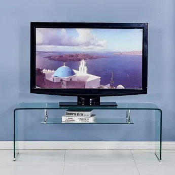 Тумба ТВ Q-Home F008, 126x40 см, каленое стекло