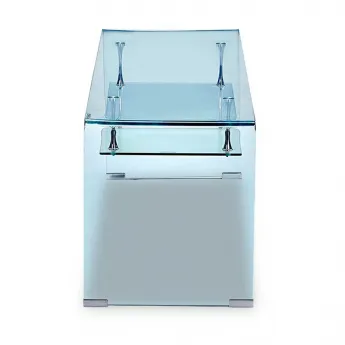 Тумба ТВ Q-Home F008, 126x40 см, каленое стекло