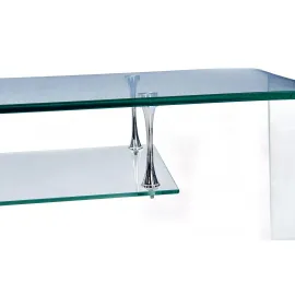 Тумба ТВ Q-Home F008, 126x40 см, каленое стекло