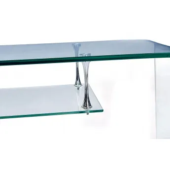 Тумба ТВ Q-Home F008, 126x40 см, каленое стекло