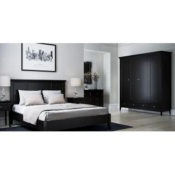 Кровать 140x200 Classico Italiano Бруклин, Чёрный 7160ПМ/BL, с подъемным механизмом