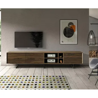 Тумба ТВ Q-Home Dupen, 240x42 см, Орех, TV130-WALNUT